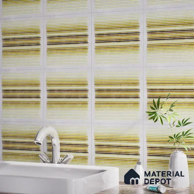 Highlighter Wall Tile TL 07240 Carvino 8001 GLM (Gold) 1 ft x 1 ft Ceramic Matte Finish - 9 mm | Suitable For Kitchen & Bathroom | 2 mm Spacer is Mandatory